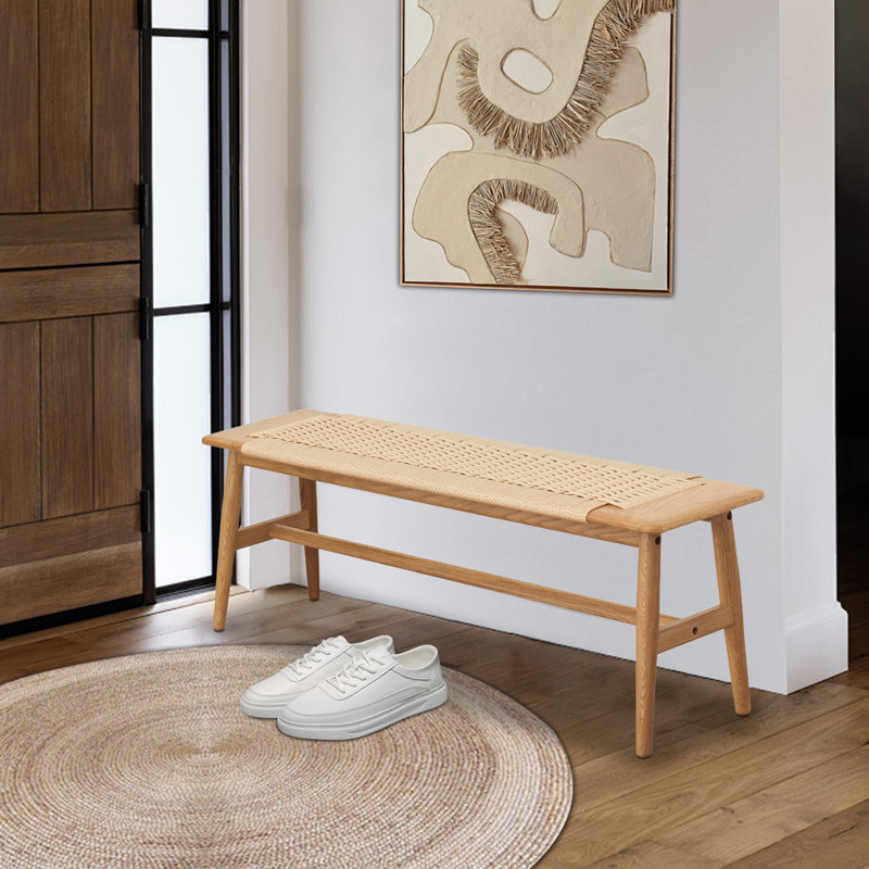 George Oliver Gurmukh Solid Wood Bench Entryway Bench Dining Bench Reviews Wayfair